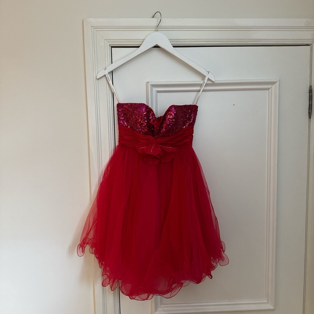 Sherri Hill Hot Pink Mini Dress